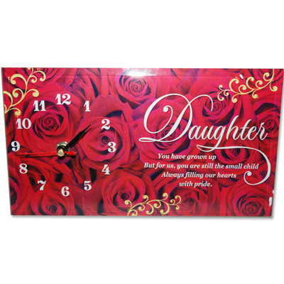 "Daughter Message with Clock -173-001 - Click here to View more details about this Product
